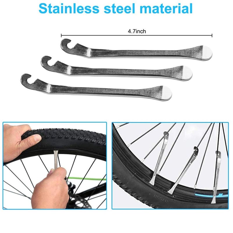 Chumxiny Bike Repair Kit, Bike Tire Repair Tool Kit Contains 16-in-1 Tool, 120Psi Mini Bicycle Pump, Bicycle Tire Patch Kit, Used for Mountain Bike and Road Bike.(Blue) - Image 5
