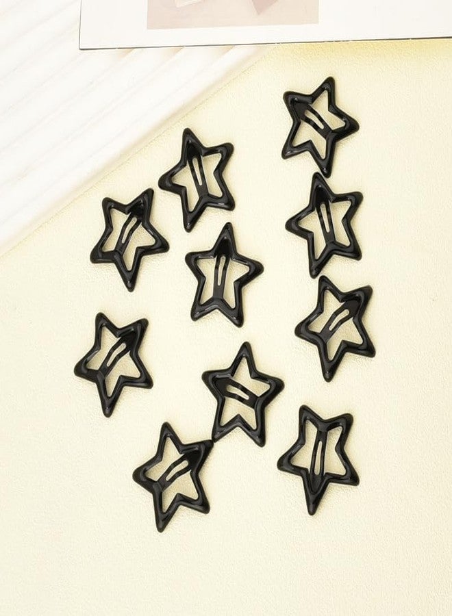 Rinpoche Star Hair Clips Snap Star Hair Accessories Non Slip Star Clips for Girls Women Y2K Accessories Silver Metal Hair Clips Star Hair Barrettes Star Hair Clips for Women Star Hair Clip (silver and black, free) - Image 4