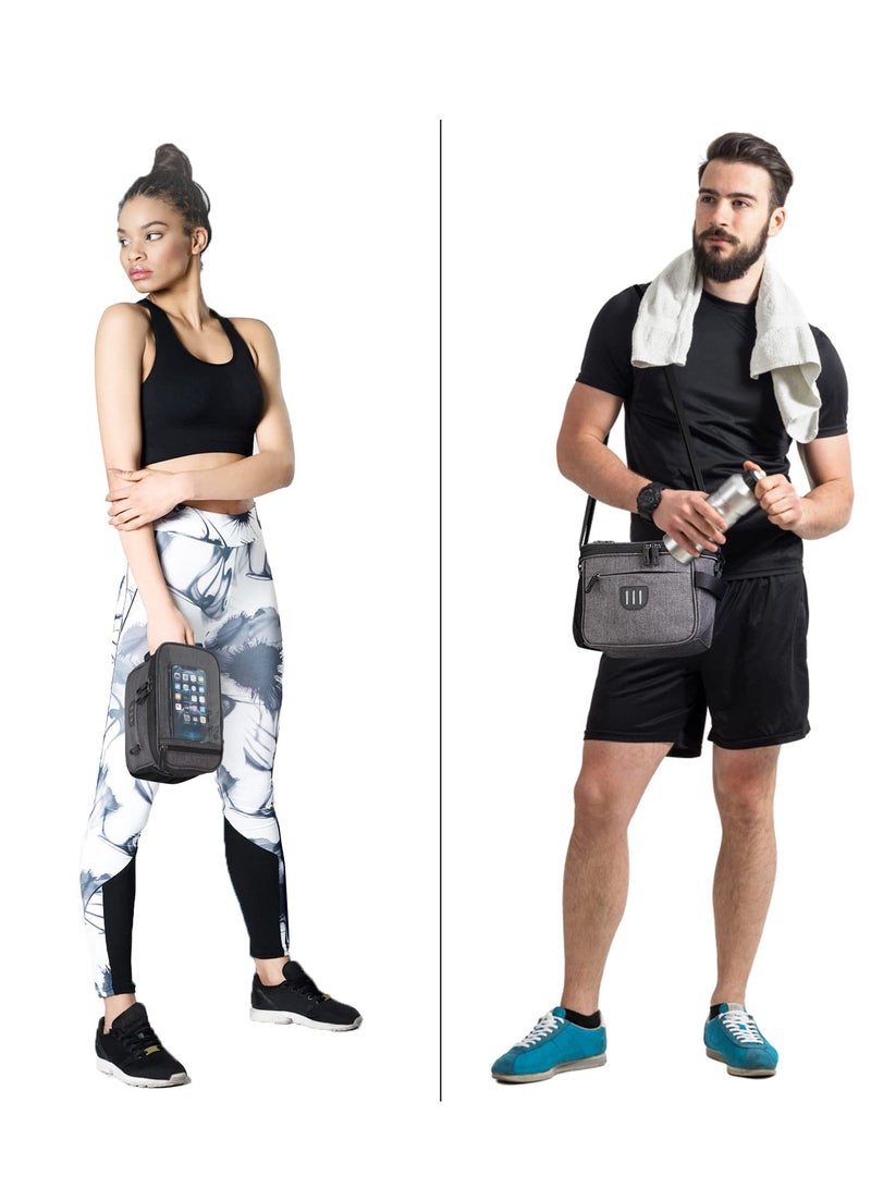 Excefore EXCEFORE Bike Handlebar Bag, Front Frame Bag, Large Bicycle Front Storage Pouch Bag, 6.5 inch Transparent Pouch with Shoulder Strapfor Road Mountain Bike Cycling Travel (Black) - Image 5