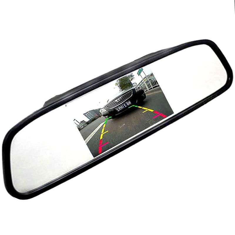 Meimeier Car Vehicle Rearview Mirror Monitor 5 inch LCD 16:9 TFT Screen for DVD/VCR/Car Reverse Camera(DC 12V / PAL/NTSC / 2 Ways Video Inputs) - Image 2