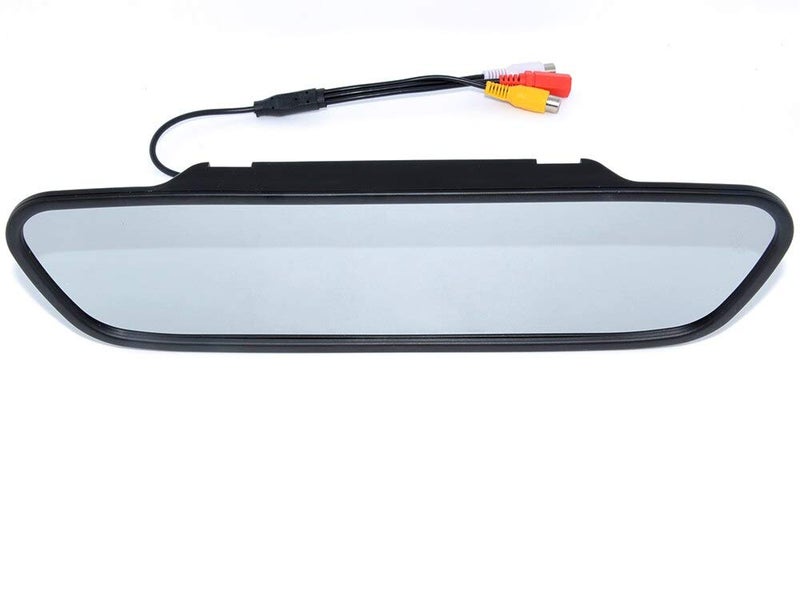 Meimeier Car Vehicle Rearview Mirror Monitor 5 inch LCD 16:9 TFT Screen for DVD/VCR/Car Reverse Camera(DC 12V / PAL/NTSC / 2 Ways Video Inputs) - Image 1