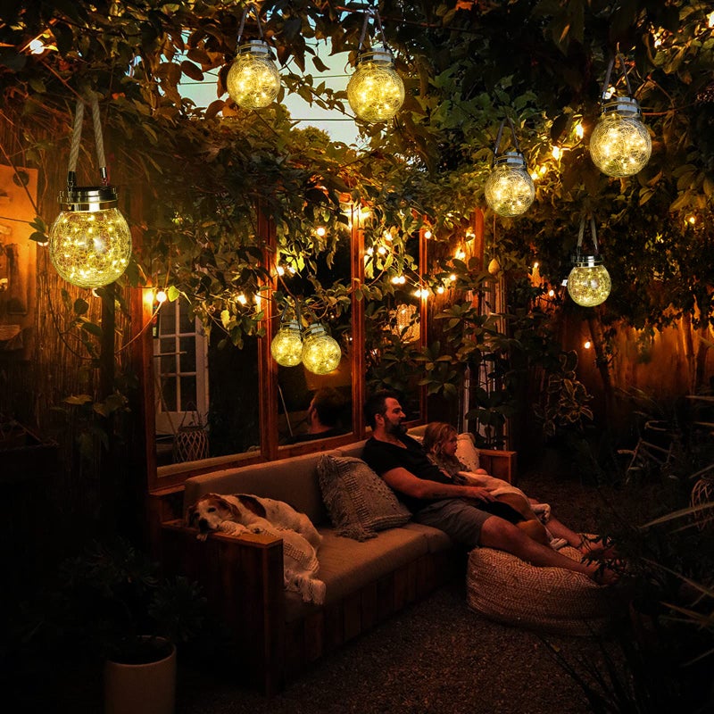 ROSHWEY 4 Pack Solar Lanterns Outdoor Waterproof, Gifts for Women 30 LED Garden Decor Hanging Solar Lights Decorative Backyard Decorative Lighting for Patio Trees Pathway Yard - Image 2