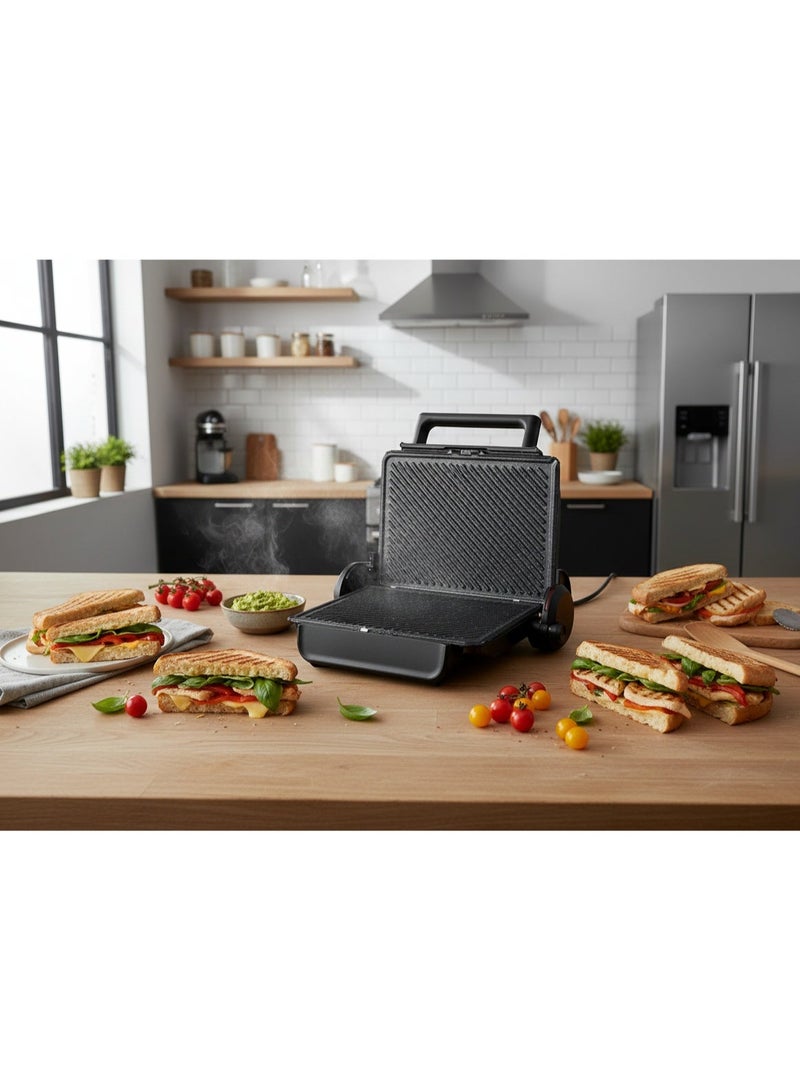 بيكو Contact Grill Toaster & Sandwich Maker, 6 Slice Zone, 1800W Power, Durable Quantech Plates, Removable Plates, 180° Grill Opening, Black, Made in Türkiye, TM 2036 S 1800 W TM 2036 S black - Image 4
