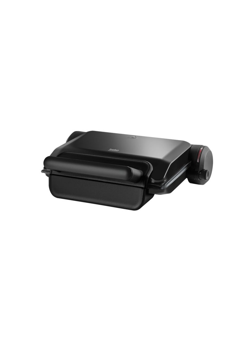 بيكو Contact Grill Toaster & Sandwich Maker, 6 Slice Zone, 1800W Power, Durable Quantech Plates, Removable Plates, 180° Grill Opening, Black, Made in Türkiye, TM 2036 S 1800 W TM 2036 S black - Image 1