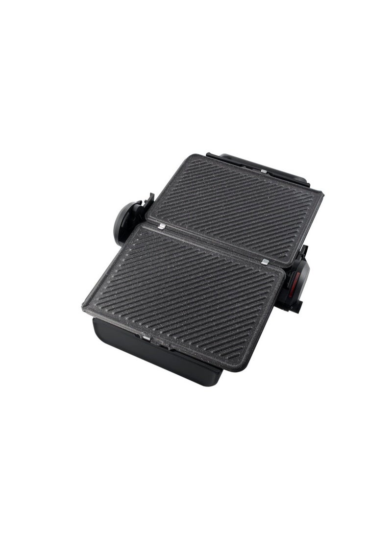 بيكو Contact Grill Toaster & Sandwich Maker, 6 Slice Zone, 1800W Power, Durable Quantech Plates, Removable Plates, 180° Grill Opening, Black, Made in Türkiye, TM 2036 S 1800 W TM 2036 S black - Image 5