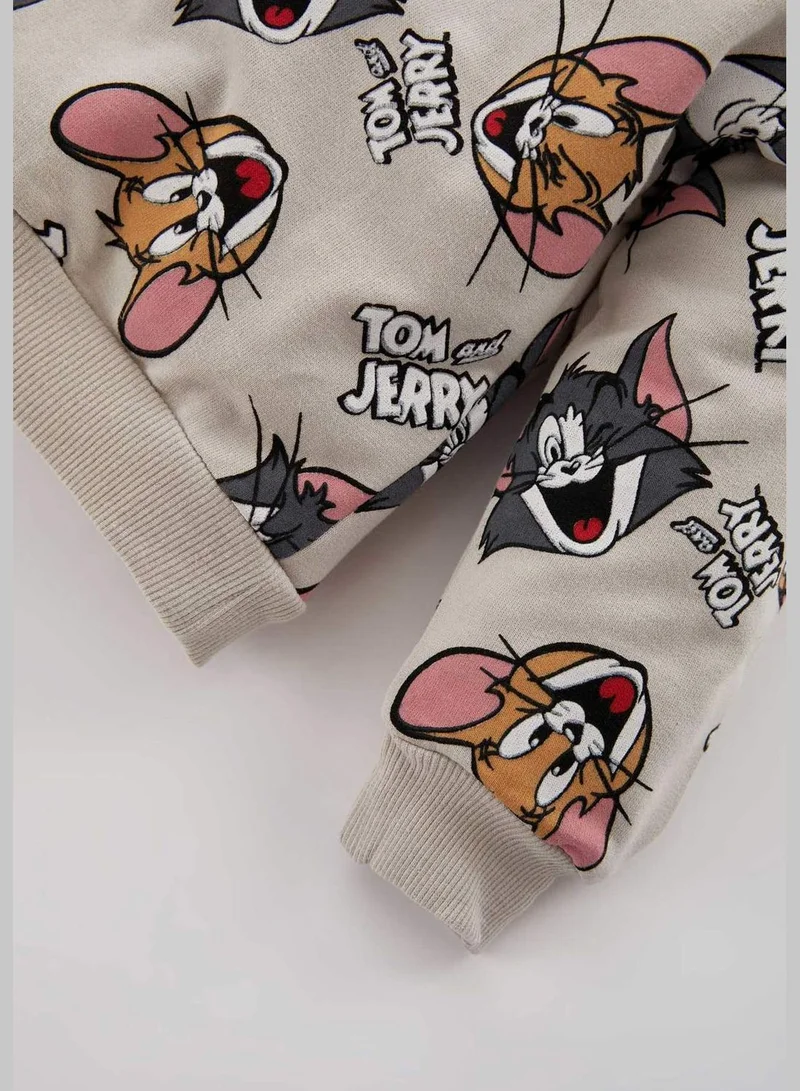 DeFacto 2 Pack BabyBoy Tom & Jerry Licenced Regular Fit Bike Neck Long Sleeve Knitted Set