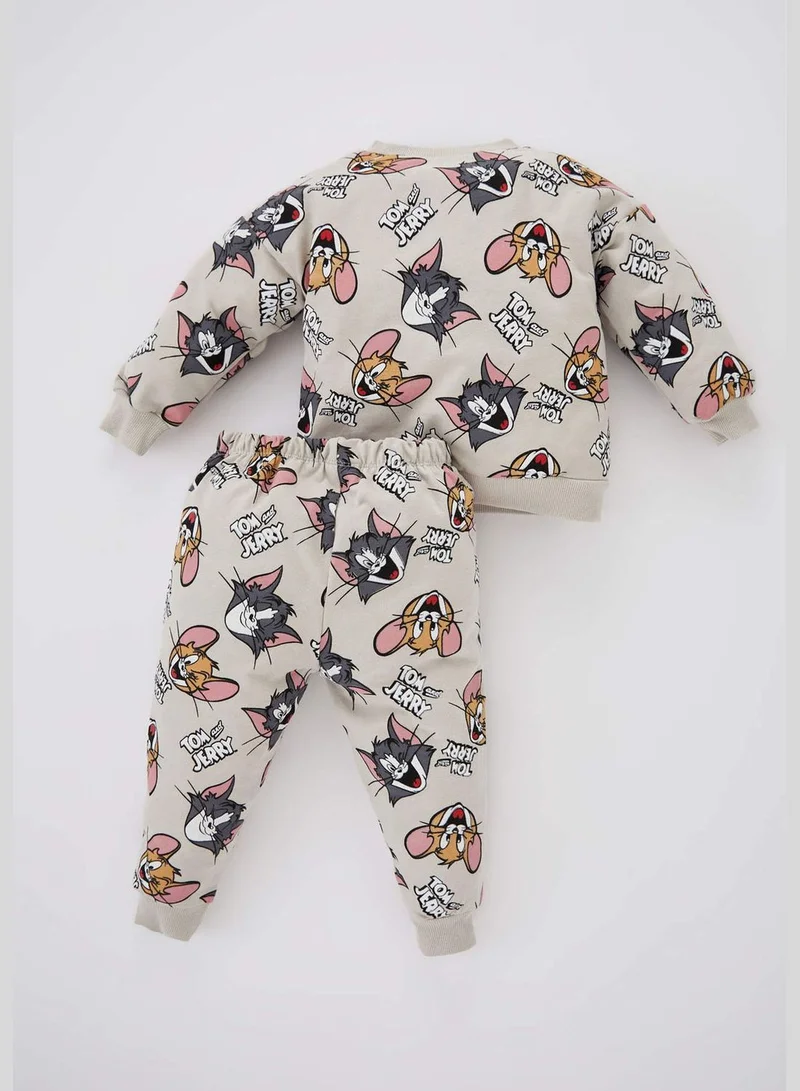 DeFacto 2 Pack BabyBoy Tom & Jerry Licenced Regular Fit Bike Neck Long Sleeve Knitted Set