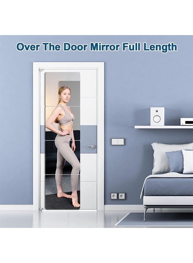 DUNISO 4 Pcs Glass Mirror Tiles, Square Full Length Wall Mirror, Frameless Peel & Stick Mirror，Waterproof，High-definition, Easy to Install，for Bedroom,Home Gym, Closet, Door，30*30cm  - Image 2