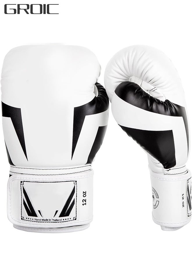 GROIC قفازات ملاكمة 10 أونصات من جلد PU، للمواي تاي، كيك بوكسينغ، MMA، تدريب السبارينغ، إغلاق TAKKA المتقدم، حشوة، أكياس اللكم، كرة السرعة، قفازات تمارين التركيز - Image 1