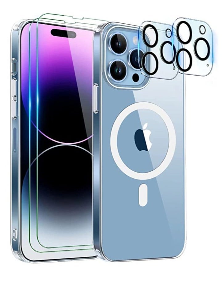 Raxoom iPhone 14 Pro Max Case, with 2 Pack Screen Protector + 2 Pack Lens Protector,[No.1 Strong Magnets][Never Yellow] for iPhone 14 Pro Max,Compatible with MagSafe,6.7 Inch - Image 1