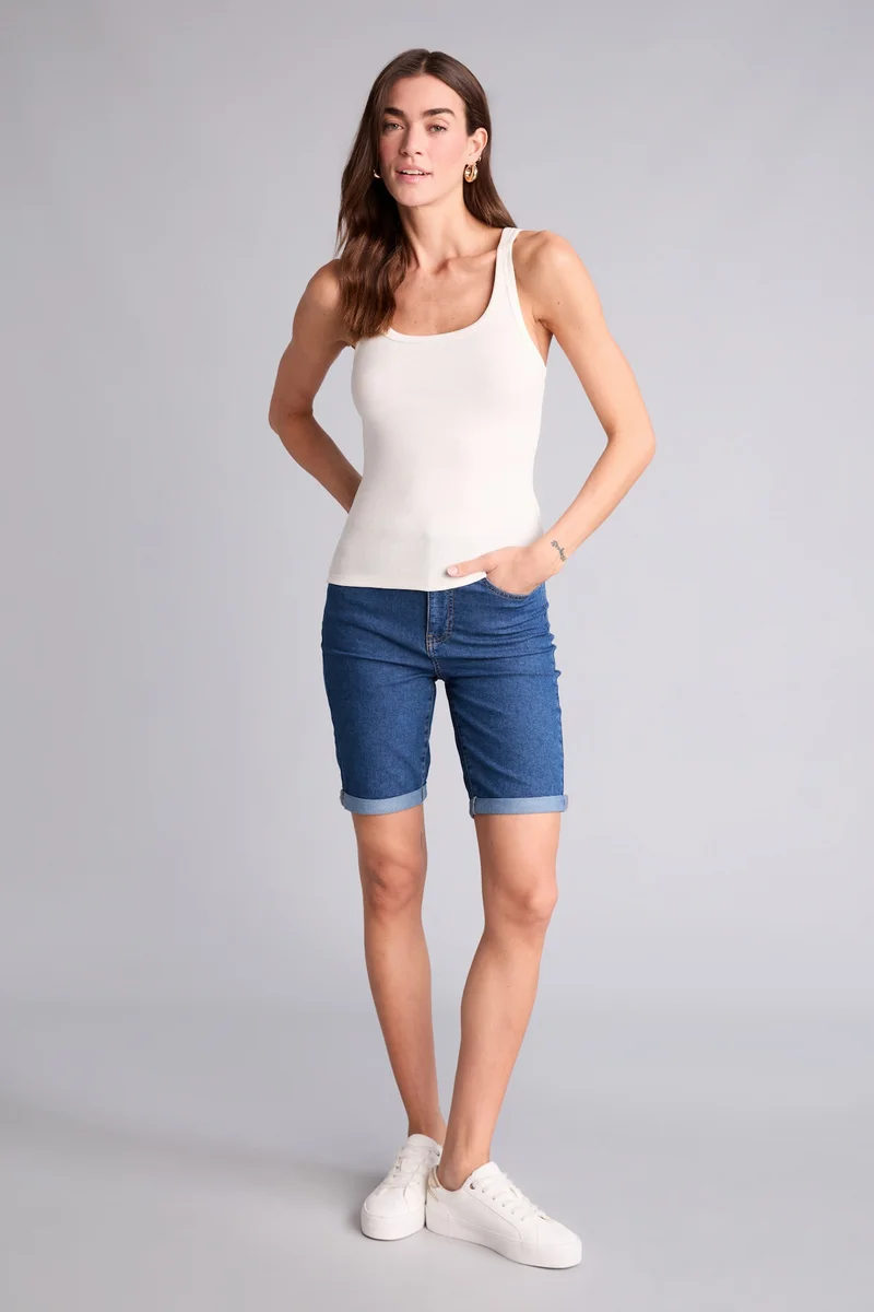 Defacto Regular Waist Denim Bermuda Shorts
