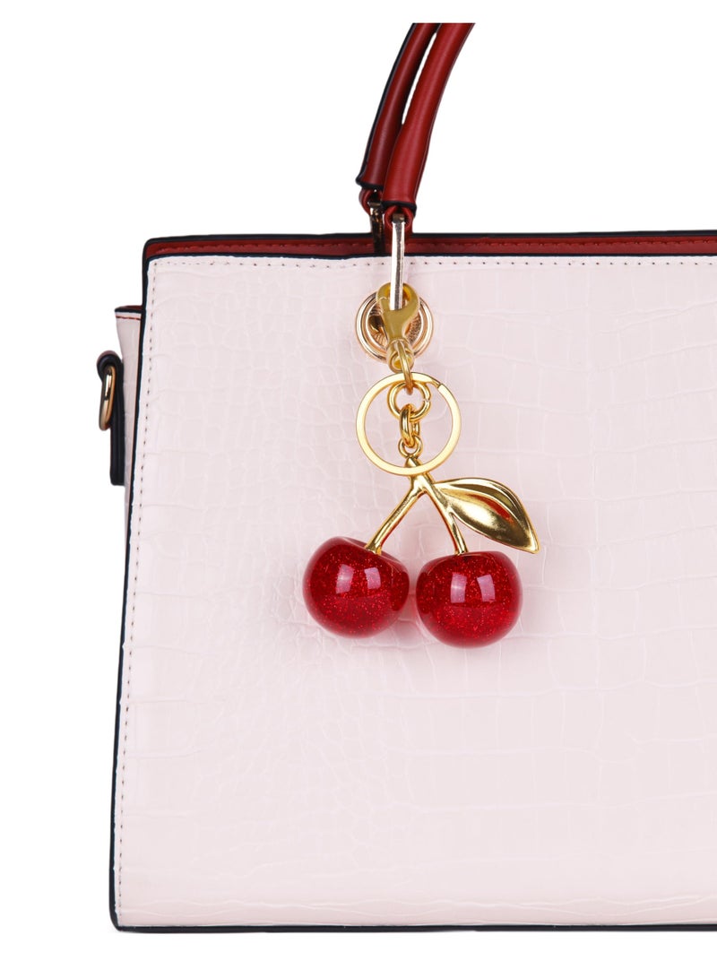 لوميا تعليقة حقيبة على شكل كرز مع ميدالية مفاتيح, إكسسوارات كرز لطيفة, ميدالية حقيبة لامعة للنساء, ميدالية مفاتيح للسيارة, حقيبة يد, محفظة, حقيبة ظهر, هدايا (٦٫٢سم × ١٢٫١سم) - Image 4