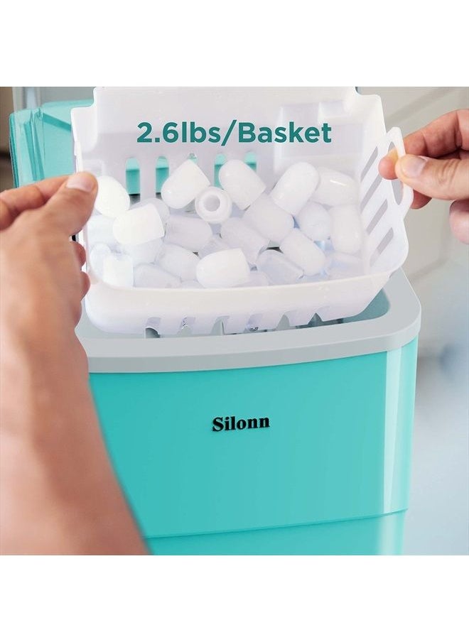 Silonn Ice Makers Countertop, 9 Cubes Ready in 6 Mins, 26lbs in 24Hrs, Self-Cleaning Ice Machine with Ice Scoop and Basket, 2 Sizes of Bullet Ice for Home Kitchen Office Bar Party  - Image 5
