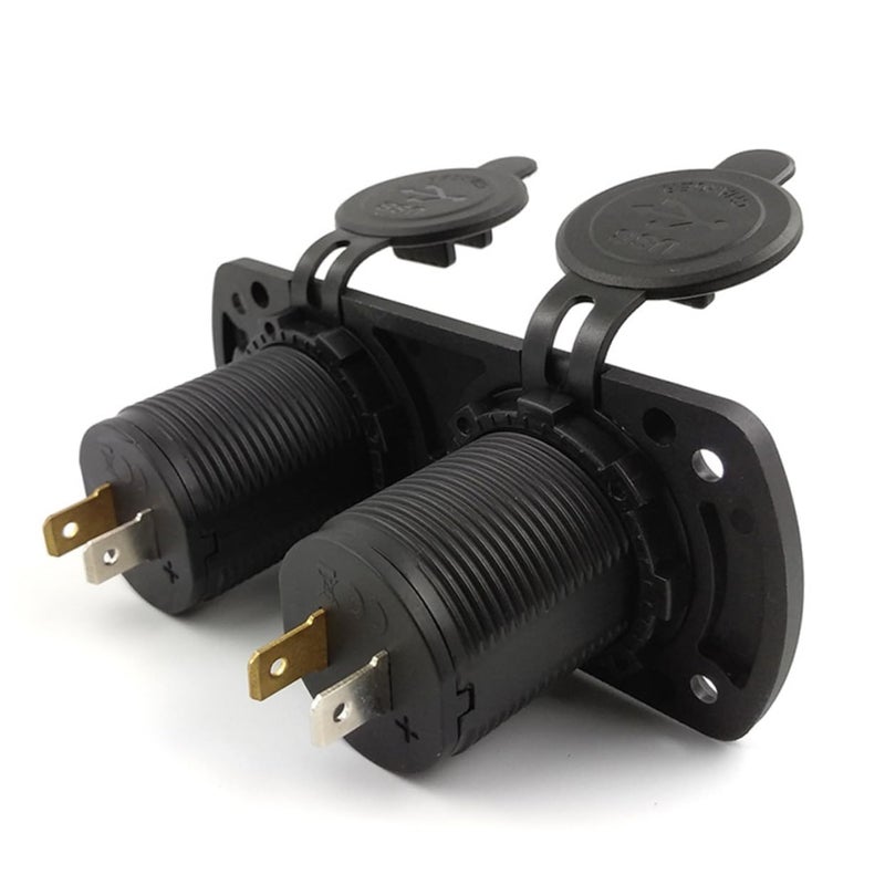 2Pcs Black Car Charger Panel Durable Auto Parts Easy Installation for Car Motorcycle - Image 3