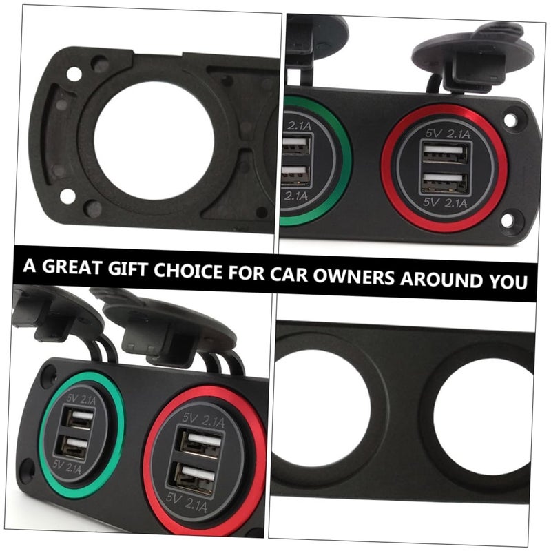 2Pcs Black Car Charger Panel Durable Auto Parts Easy Installation for Car Motorcycle - Image 4
