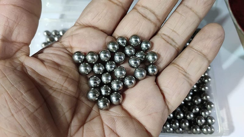 OMX Steel Bearing Ball, No Holes, Silver Full Solid Iron Balls (8 MM, 25 PC) - Image 1