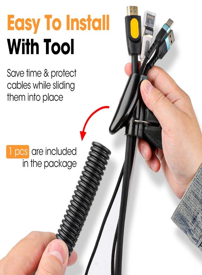 YesBes 50 FT Wire Loom 1/2 Inch, Split Wire Loom Tubing Wire Conduit, Wire Protector Tubing - Black - Image 4