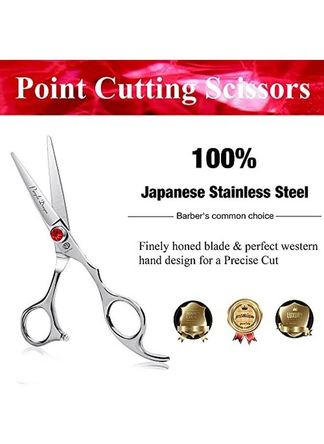 Purple Dragon - 4.5/5.0 Inch Silver Barber Hair Cutting Scissors/Shears With Bag Perfect For Professional Hairstylist Hairdresser (5.0 Inch) - Image 1