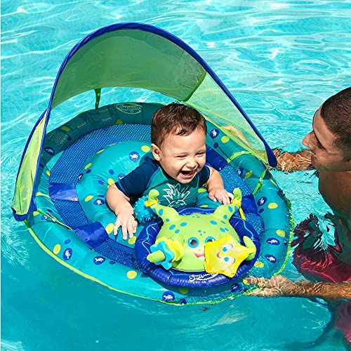 SwimWays 9 to 24 Months Step 1 Inflatable Baby Spring Pool Float Activity Center with Adjustable UPF 50 Sun Canopy Toys Octopus - Image 5