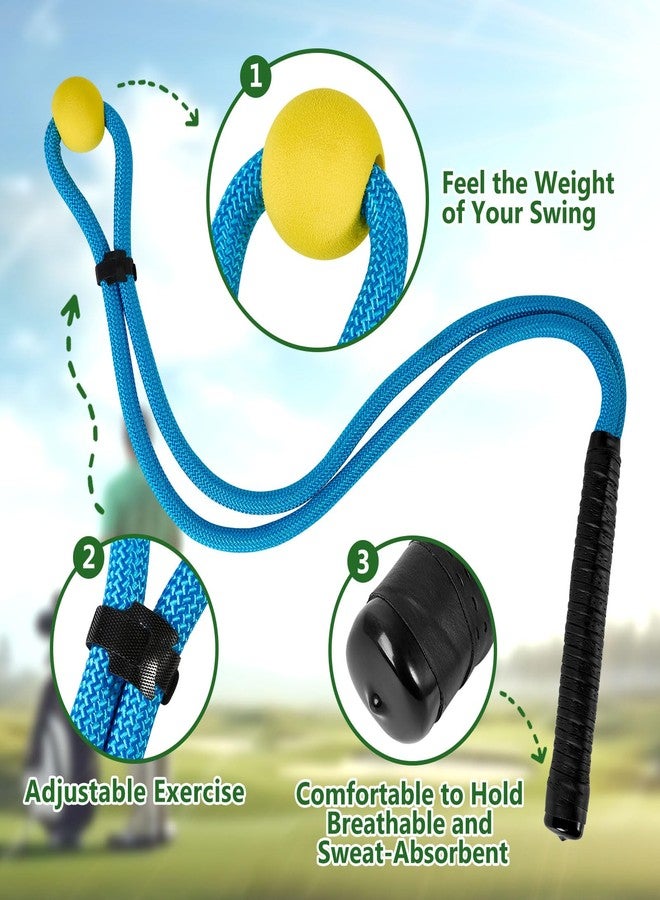 KALAUTO Golf Rope Swing Trainer Set-Golf Swing Training Aid,Improved Golfers Swing and Master Tempo,Golf Gifts for Men Golfers,Included Swing Correcting Arm Band&Rope Trainer with Weighted Ball(Blue) - Image 3