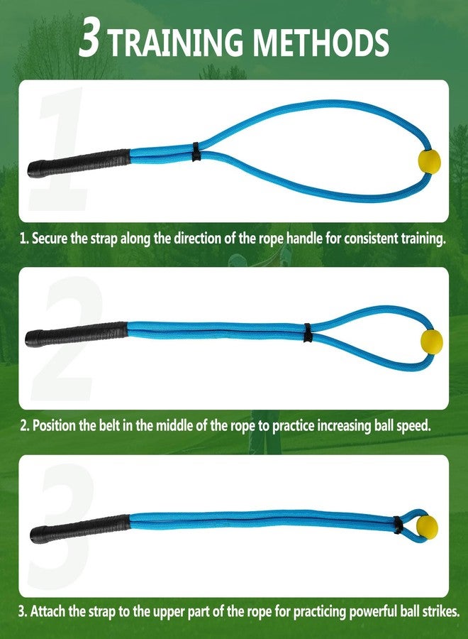 KALAUTO Golf Rope Swing Trainer Set-Golf Swing Training Aid,Improved Golfers Swing and Master Tempo,Golf Gifts for Men Golfers,Included Swing Correcting Arm Band&Rope Trainer with Weighted Ball(Blue) - Image 4