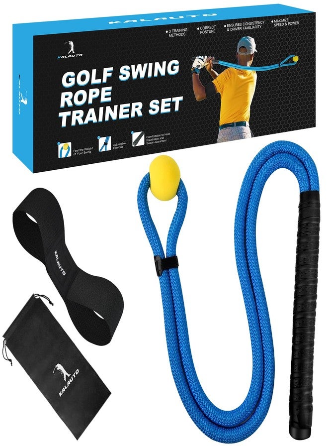KALAUTO Golf Rope Swing Trainer Set-Golf Swing Training Aid,Improved Golfers Swing and Master Tempo,Golf Gifts for Men Golfers,Included Swing Correcting Arm Band&Rope Trainer with Weighted Ball(Blue) - Image 1
