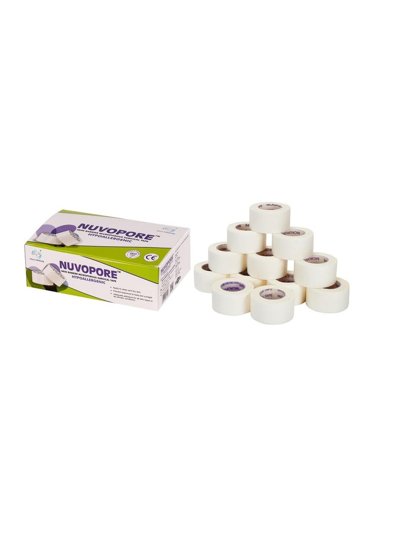 NUVO MEDSURG NUVO MEDSURG Nuvopore Microporous Surgical Tape 25 Mm X 9.1 Mtr (12 Rolls)  - Image 1