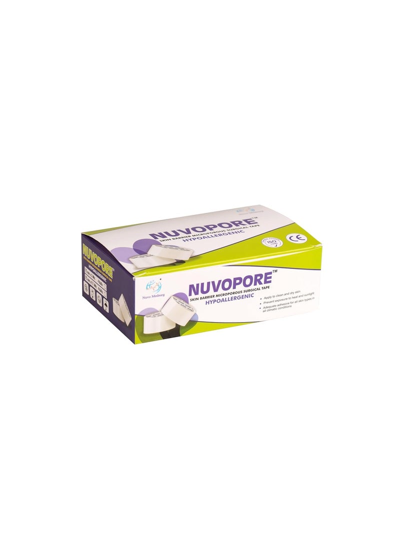 NUVO MEDSURG NUVO MEDSURG Nuvopore Microporous Surgical Tape 25 Mm X 9.1 Mtr (12 Rolls)  - Image 2