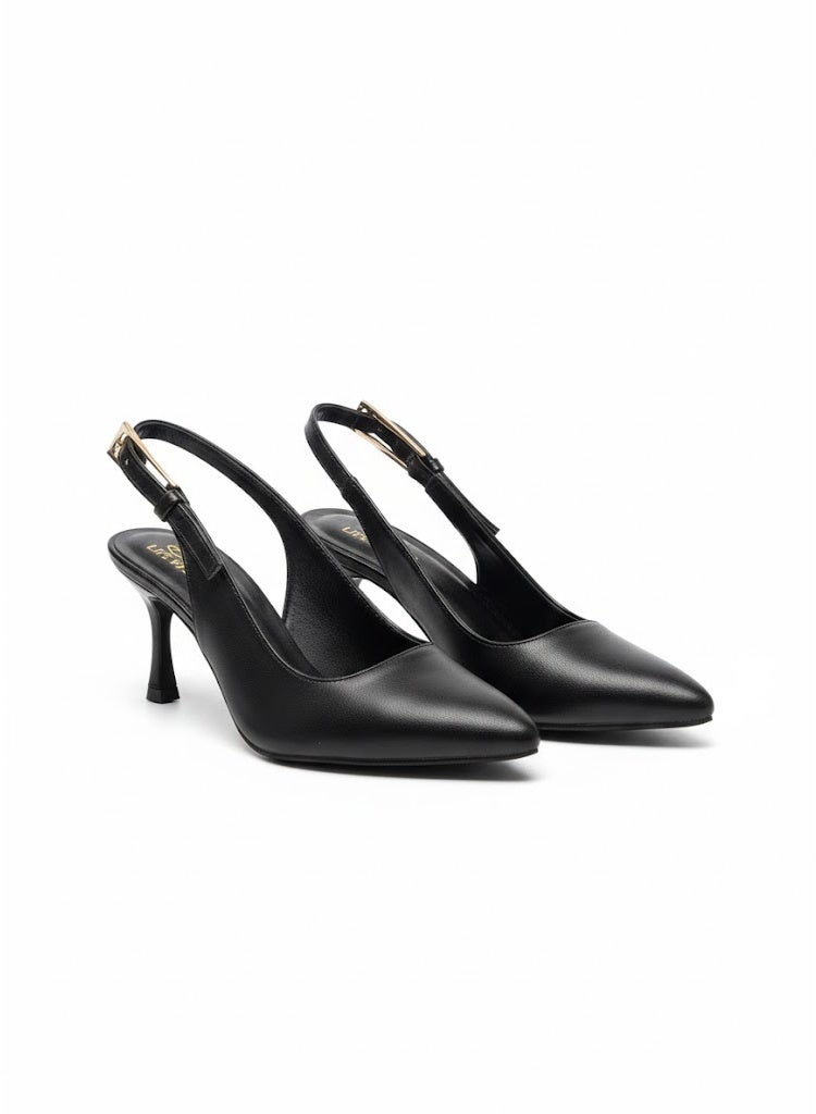 لايف ستيلاش  أحذية كعب جلدية بأبزيم أنيقة F-609 - أسود - Image 2