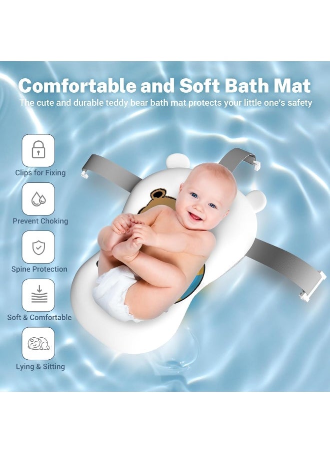 Generic - SUPAAR Bathtub Portable With Baby Cushion, Collapsible Toddler Bath Tub for Kids, Foldable Infant Shower Basin, Anti Slip Skid Proof New Born Toddler Bathing Support Bathtub Portable (gray) - Image 1