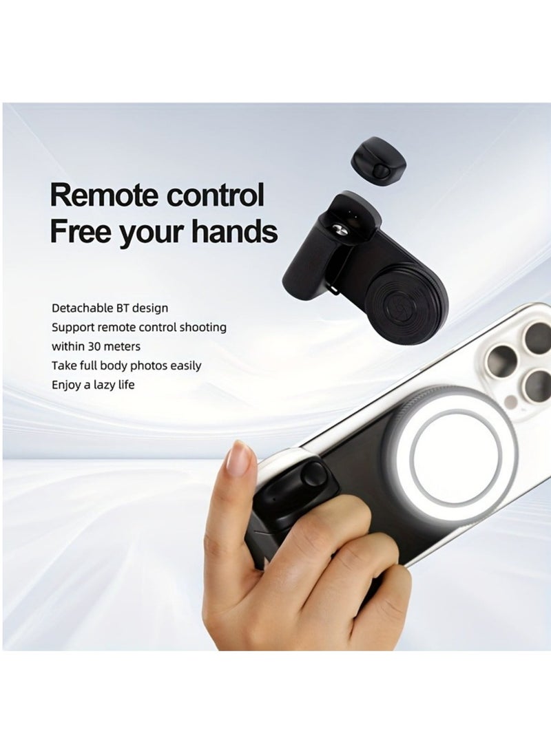 Magnetic Selfie Ring Light, Rechargeable LED Fill Light, Snap Grip with Wireless Bluetooth Remote Control for iPhone, Smartphone Camera Handle, Video Photo Shooting Acccessory Compatible with Magsafe - Image 3