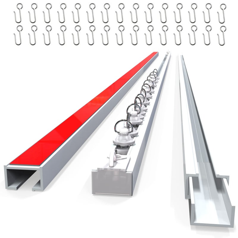UrbanRed Self Adhesive Curtain Track (5 Meter, 16.4 ft) for Smooth Ceiling or Wall - No Drill, Screws, Ceiling Curtain Track, Curtains Rod, Ceiling Mount, Adhesive Curtains Rod (Non-Flexible) - Image 1