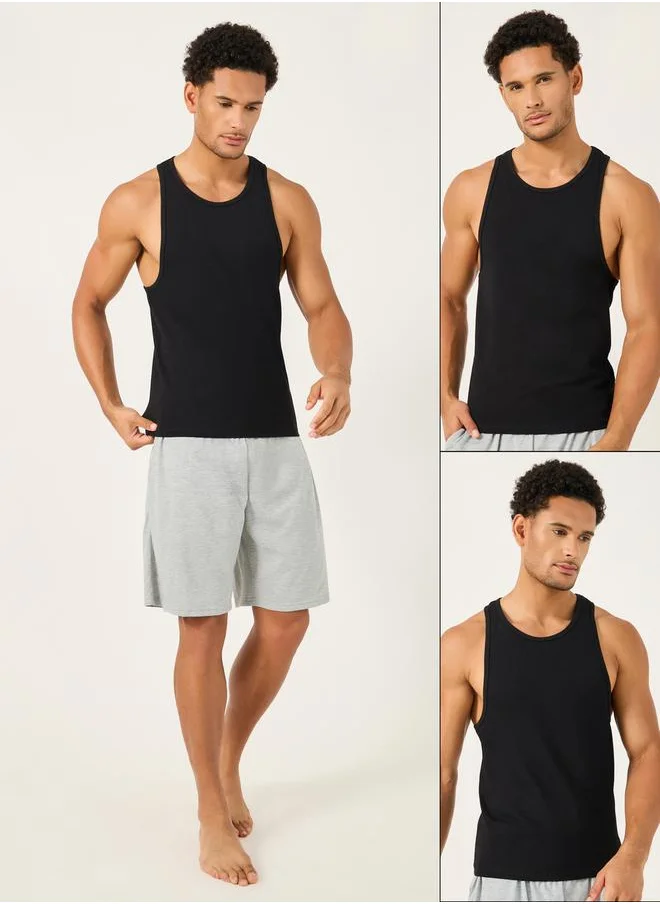 ستايلي Pack of 2 - Racerback Cotton Stretch Scoop Neck Vest