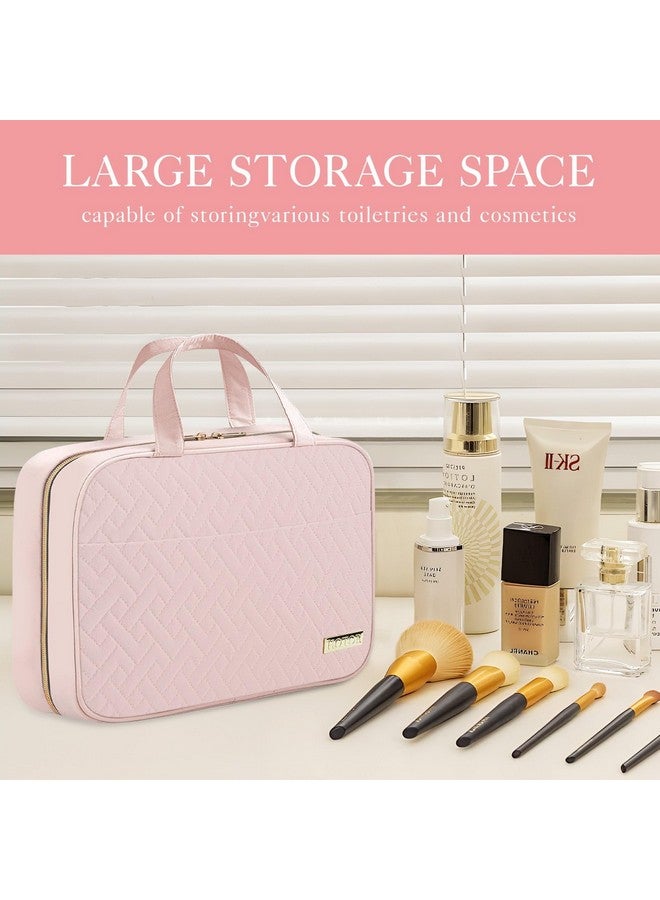 HOTOR Travel Toiletry Bag - Toiletry Bag w/Hanging Hook - Spacious Toiletry Bag for Women & Men, Makeup Bag/Big Comparment, Waterproof for Travel Accessories, Travel Essentials, Large, Pink - Image 1