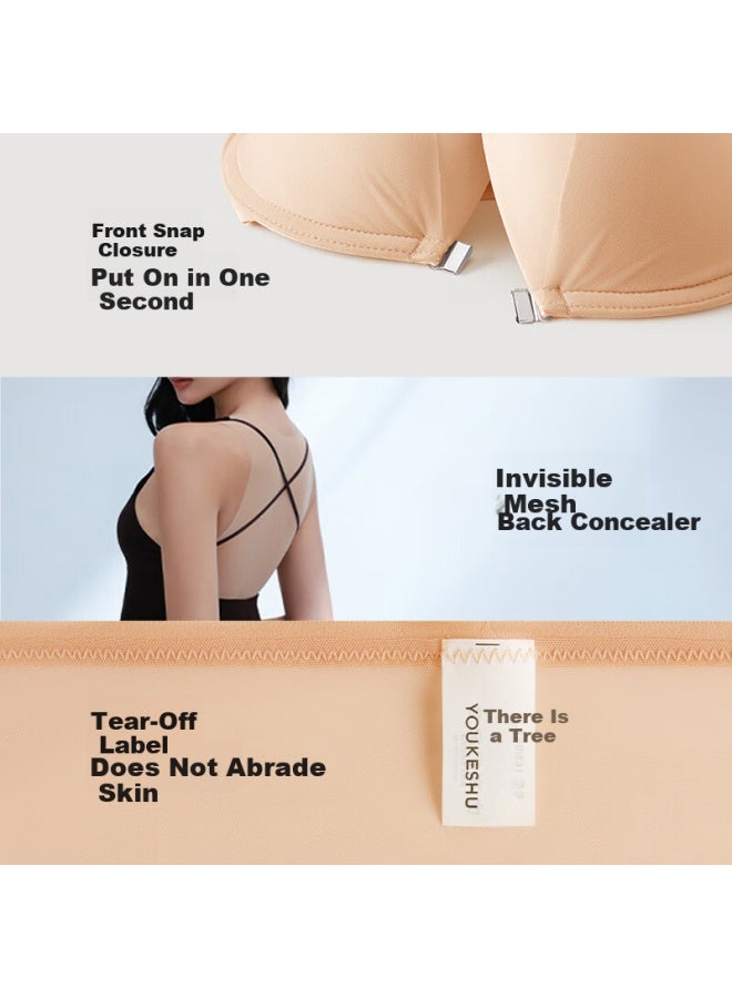 Youkeshu Invisible Foundation Liquid Bra Seamless Concealer Back Beauty Front Buckle Push-up Breathable Mesh Vest Bra New Arrival - Image 2