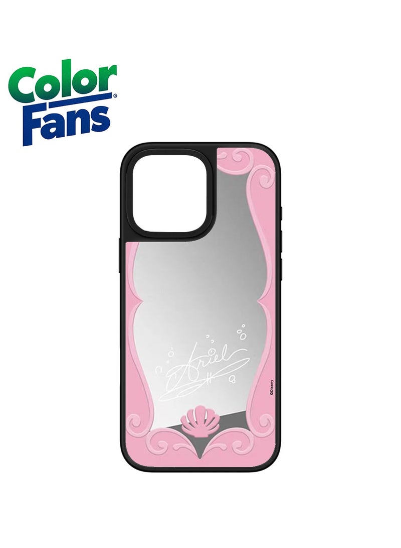 Color Fans iPhone 14 Pro Max Princess Inspired Mirror Phone Case  - Elegant Pink Frame with Mirror Finish