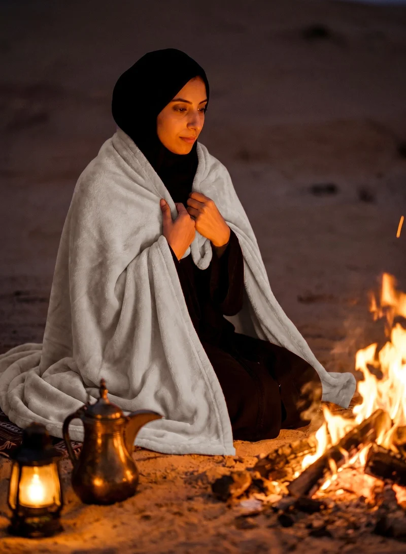 سيد المنسوجات المنزلية بطانية مخمل خفيفه بمقاس مزدوج، سلسلة مورا، 350 جم/متر مربع، 260 × 240 سم، صوف إضافي فائق النعومة لجميع فصول السنة، يستخدم كغطاء للسرير بطانيات .