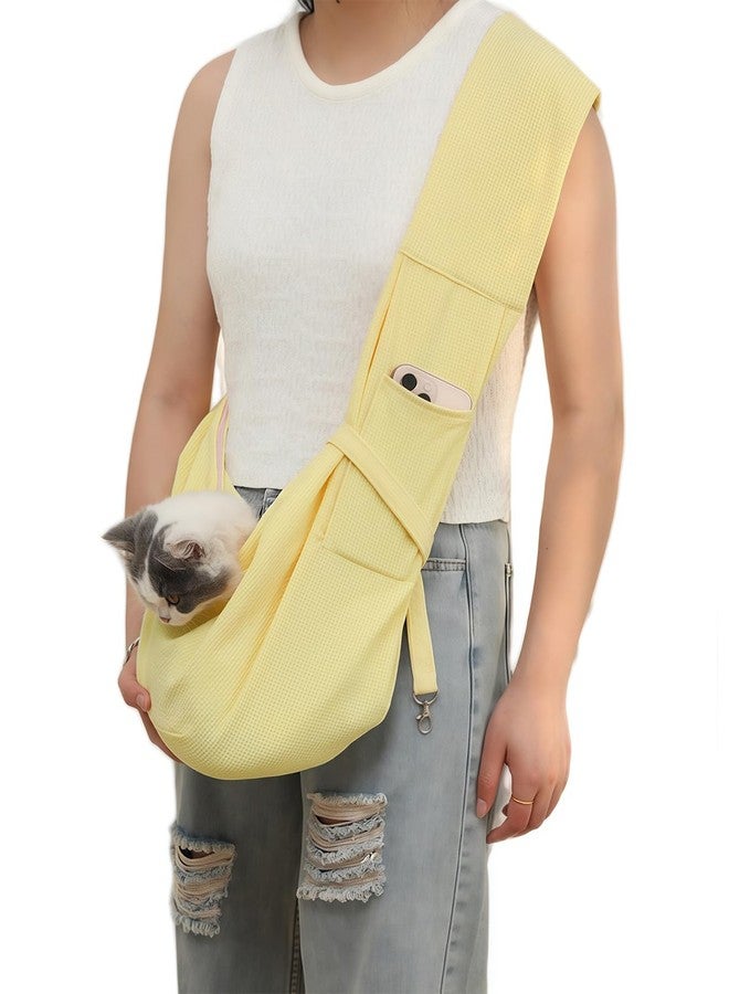 Amamcy Pet Sling Carrier Bag for Cat Puppy Crossbody Carrier with Pocket and Harness Lightweight Small Cat Dog Crossbody Carriers - Image 1