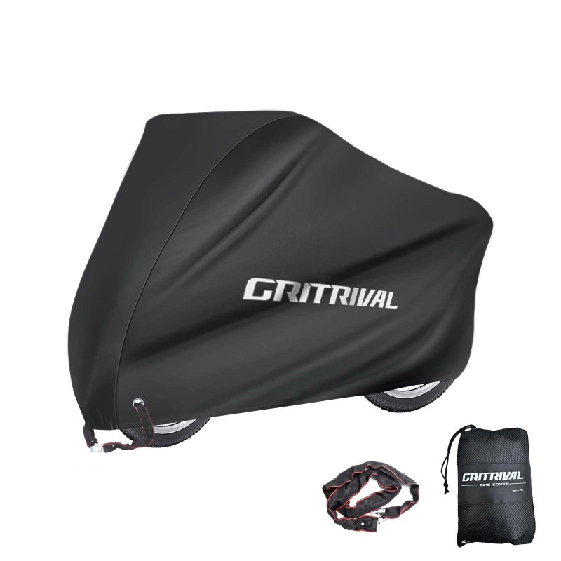 GRITRIVAL Bike Covers Outdoor Storage Waterproof. It Comes in 3 Colors and 2 Sizes. The Bike Cover is Equipped With a Bike Chain Lock - Image 1