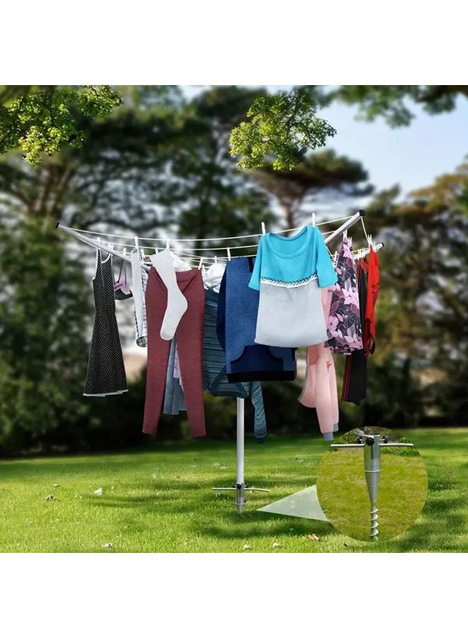 مرساة مظلة شاطئ معدنية ثقيلة برغي لولبي مقاوم للصدأ بلون معدني أبيض - Image 2