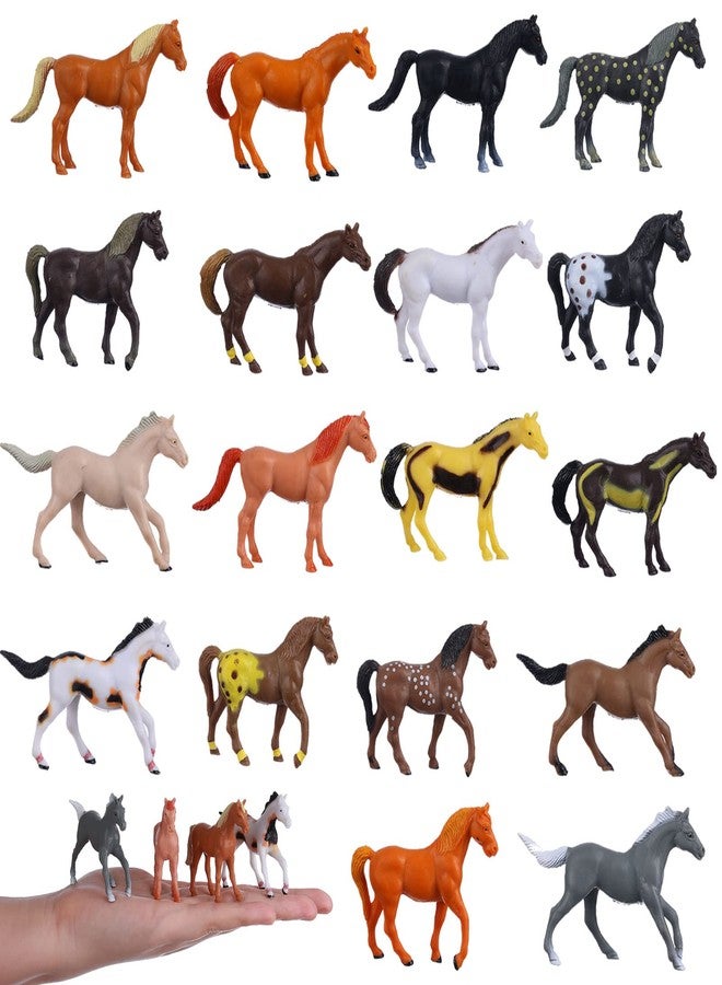 JOKFEICE Horse Figures 18PCS Plastic Miniature Animal Toys for Science Project, Learning Educational Toys, Cake Topper Birthday for Kids Toddlers - Image 1
