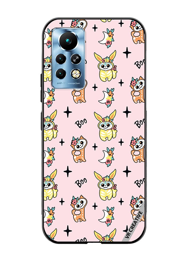 VR CREATIVE Protective Case Cover For Infinix Note 11 Pro Skeletons Of Cute Animals On Pink Design Multicolour - Image 1