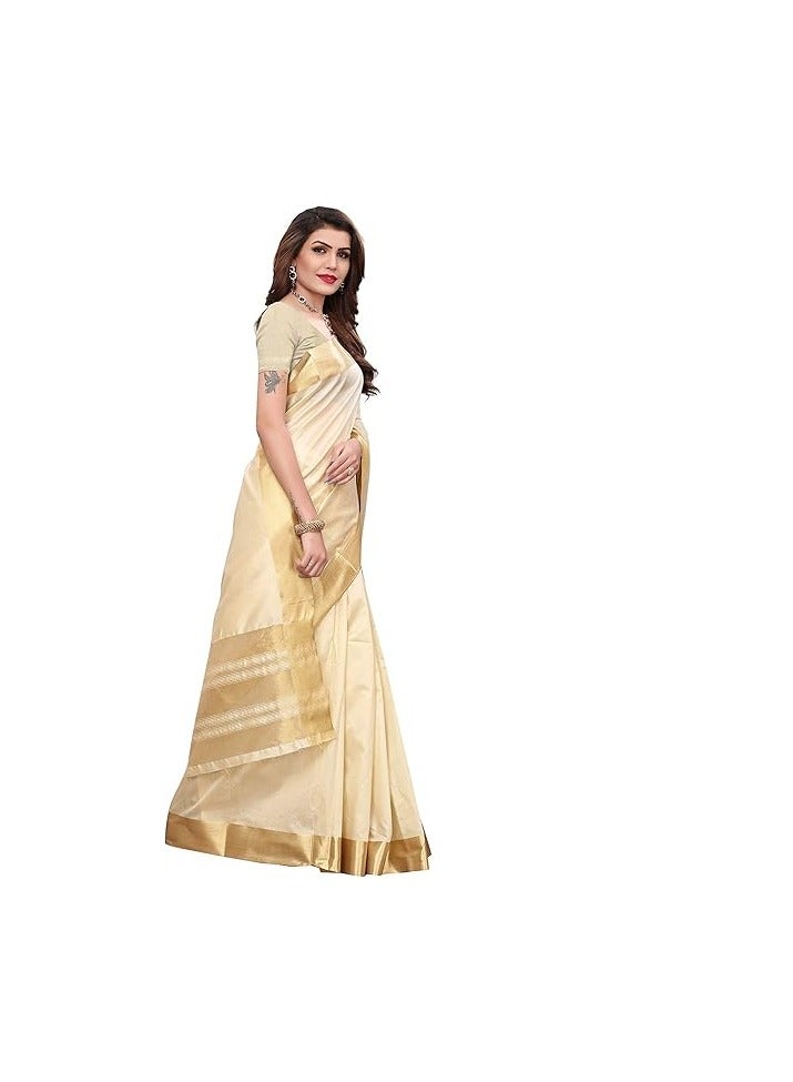 Accessorize Kingdom Accessorize Kingdom  Women Cotton Silk Standard Length Saree  - Image 3