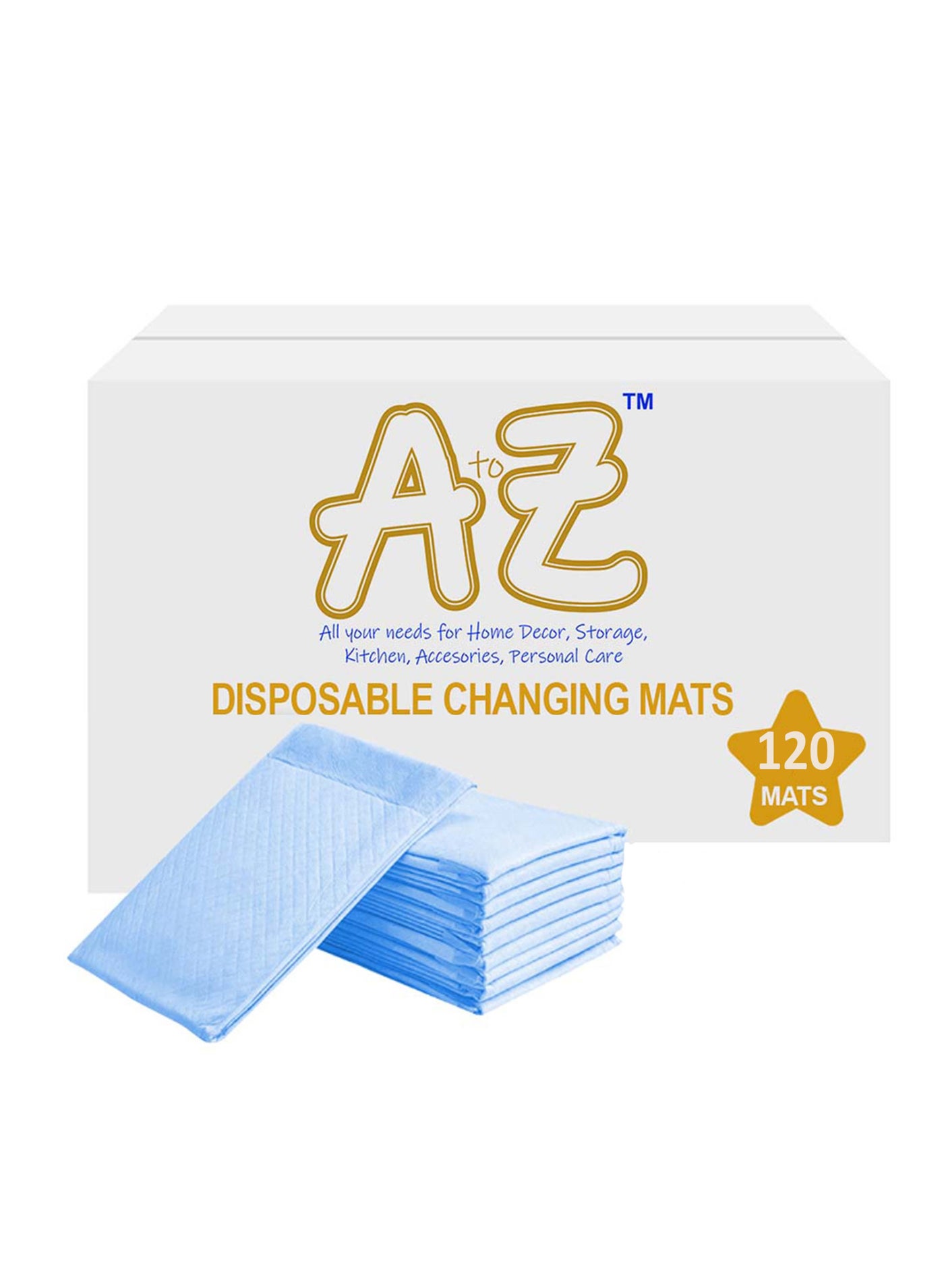 A To Z - Disposable Changing mats (45x60cm) Large, Pack Of 120 - Blue