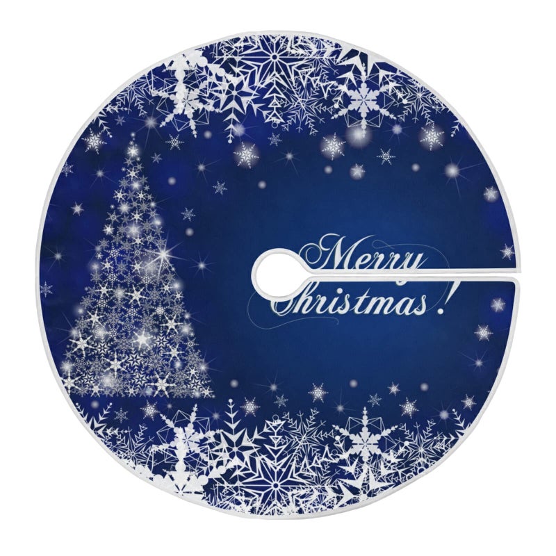 XIGUA Xigua Christmas Tree Skirt Blue Snowflakes Christmas Tree Skirt for Xmas Holiday Party Home Decoration 36 Inch 