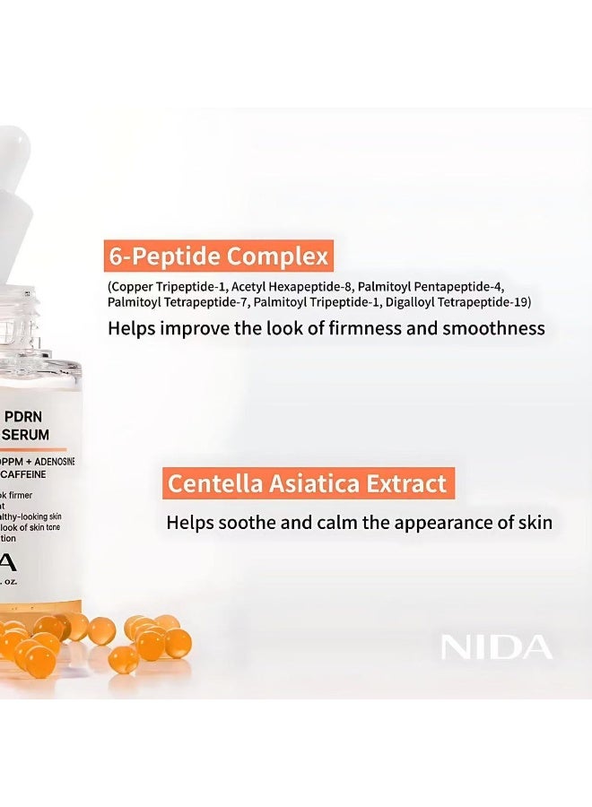 NIDA Salmon PDRN Peptide Facial Serum, 10000ppm PDRN Serum with 6‑Peptide Complex Adenosine & Centella Extract, Firming Smoothing Hydrating Face Serum 50ml - Image 3