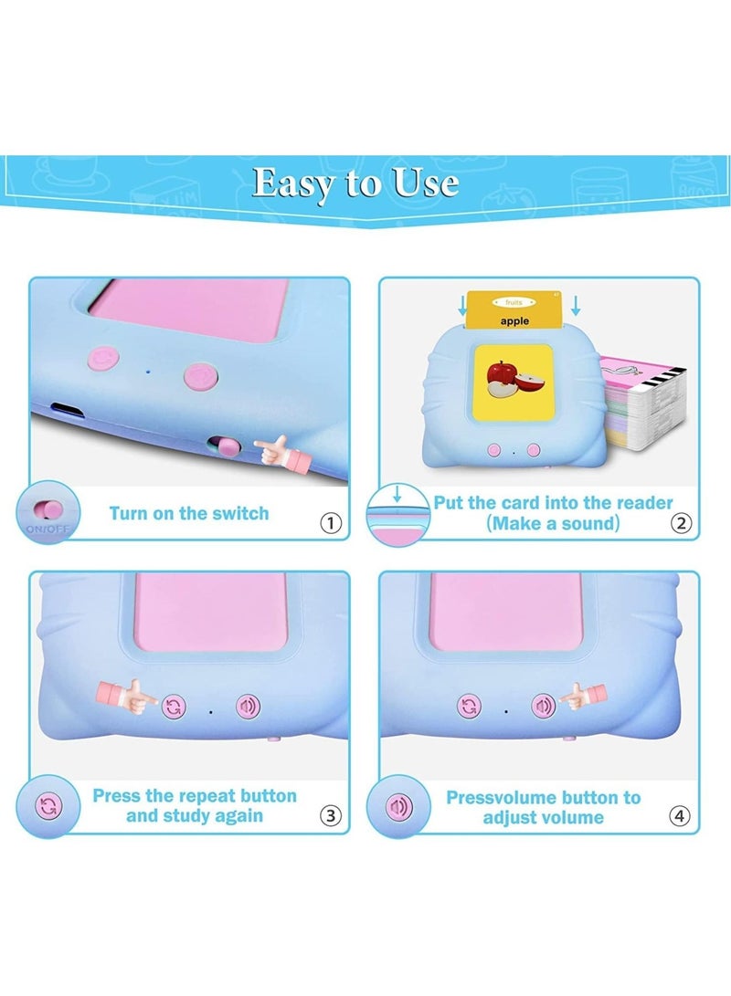 Kids Educational Toy Listen and Learn Audible Flash Cards for Toddlers 1 2 3 4 5 6 Years Old Boys Girls Flashcards Device with 112 pcs Double Sided Cards 224 Words Arabic and English  - Image 2