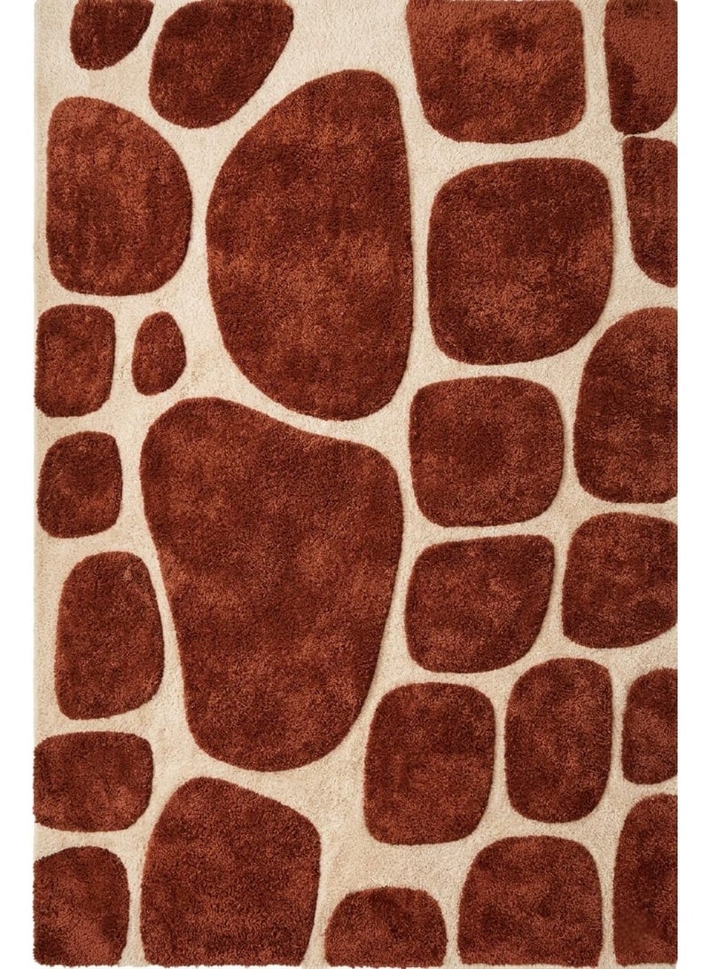 Luxury 3D Printed Modern Organic Pebbles Carpet Alternative - Washable Non-Slip Dots Backing - Size 160x230 cm - Pebbles Model - Image 3