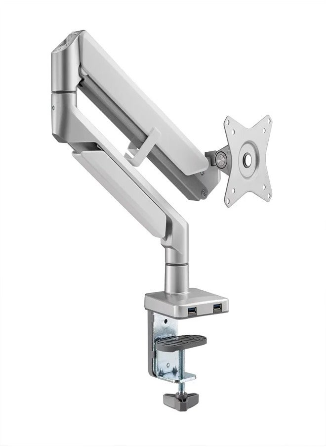 Skill Tech SH100 C013U Single Monitor Gas Spring Aluminum Monitor Arm With USB Port For Most 17"-32" Screens, VESA 100x100, Max Load Capacity 9 Kg  - Image 2