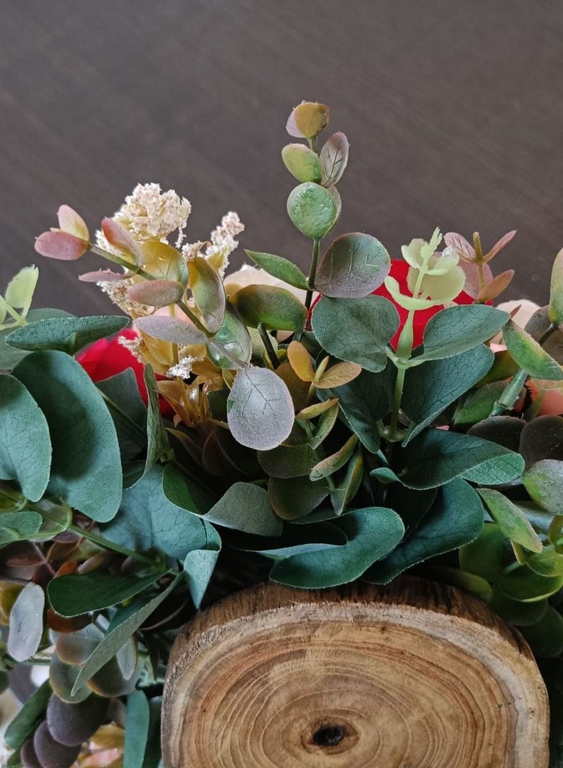 Generic Artificial flower table top decor with wooden base  - Image 2